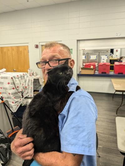 Mark Burleson with his cat Cotton