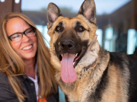 Julie Castle with her dog Sunny