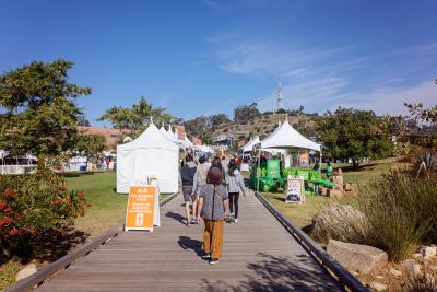 People and tents for the Los Angeles Super Adoption event