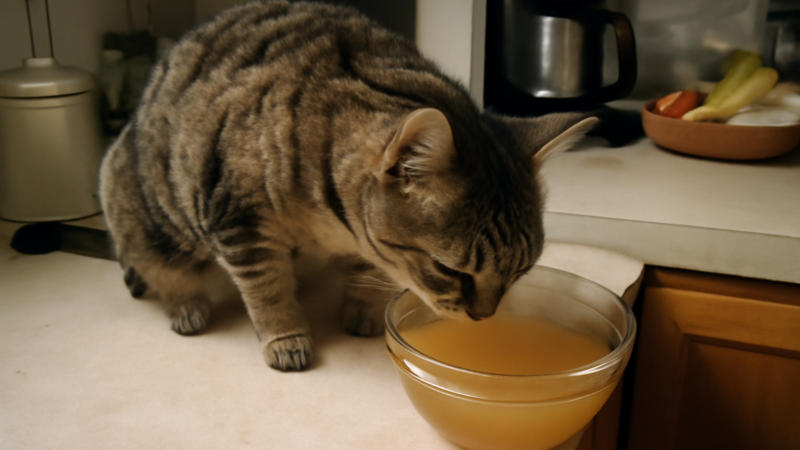 Can Cats Drink Chicken Broth? Sodium and Onion Cautions