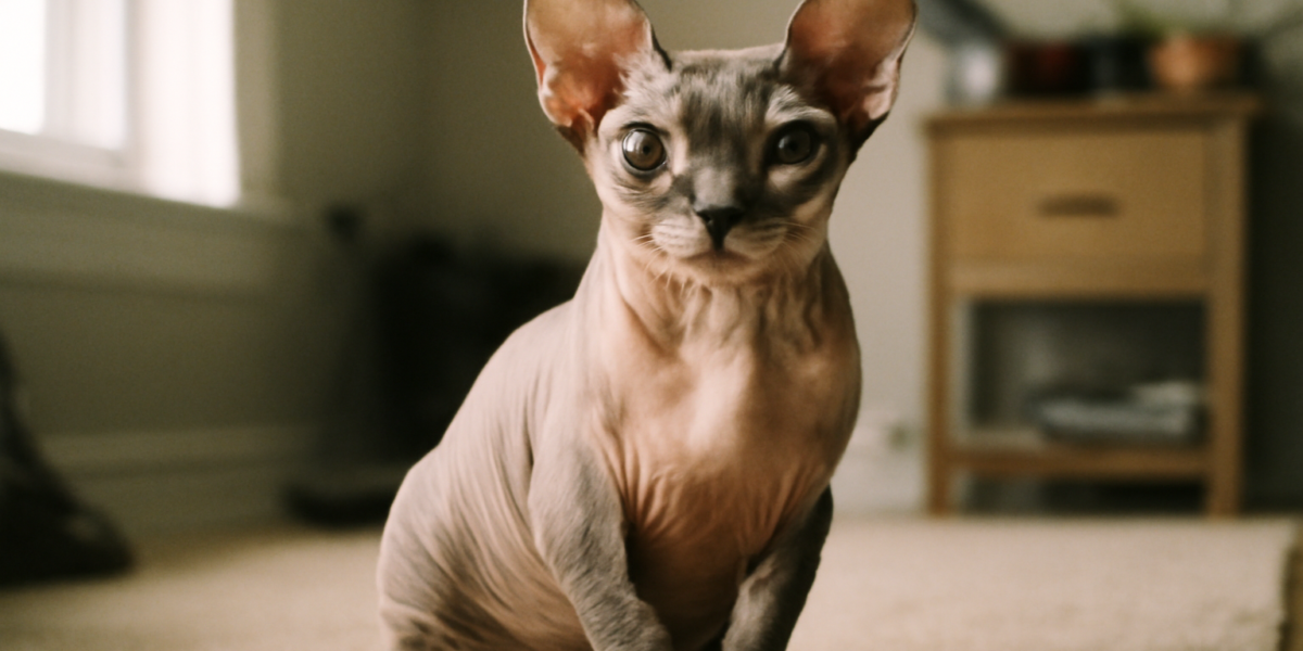 Dwelf Cat Breed Profile: Hairless, Curl-Eared, Short-Legged